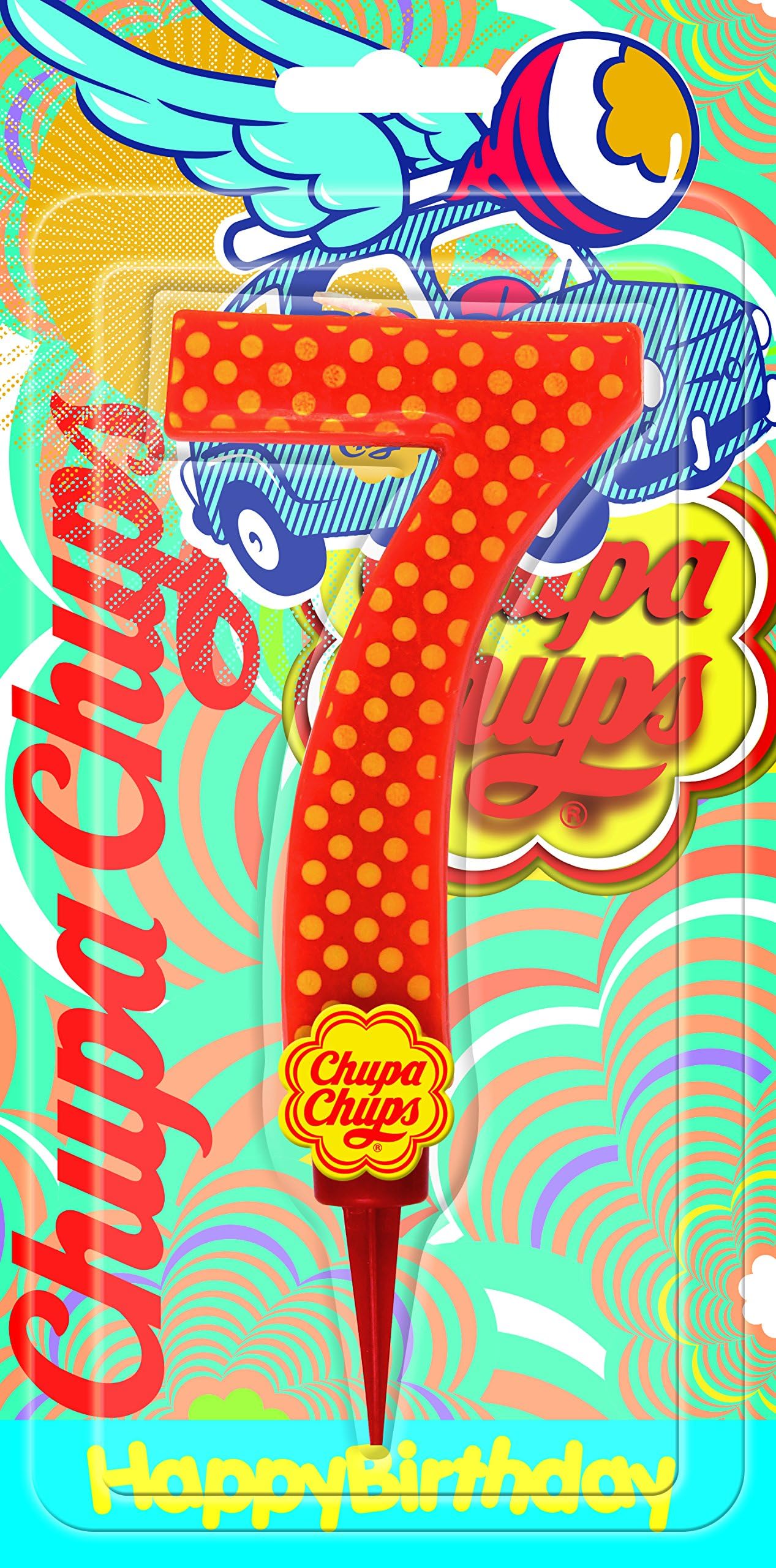CERERIA di Giorgio ch00002 67 Candle Birthday Giant Chupa Chups Number 7 With Stand