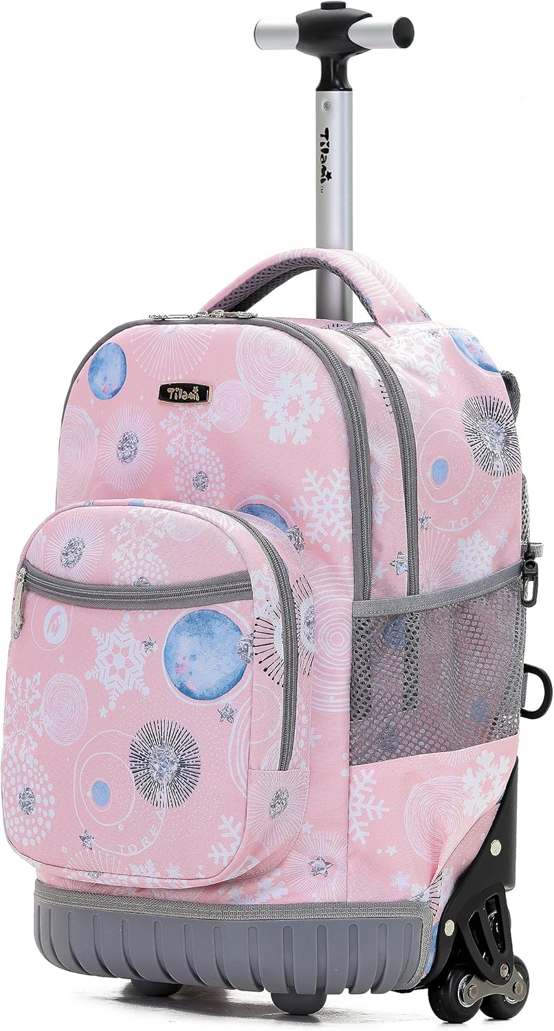NEW TILAMI Rolling Backpack for Kid, Cute Adjustable Laptop