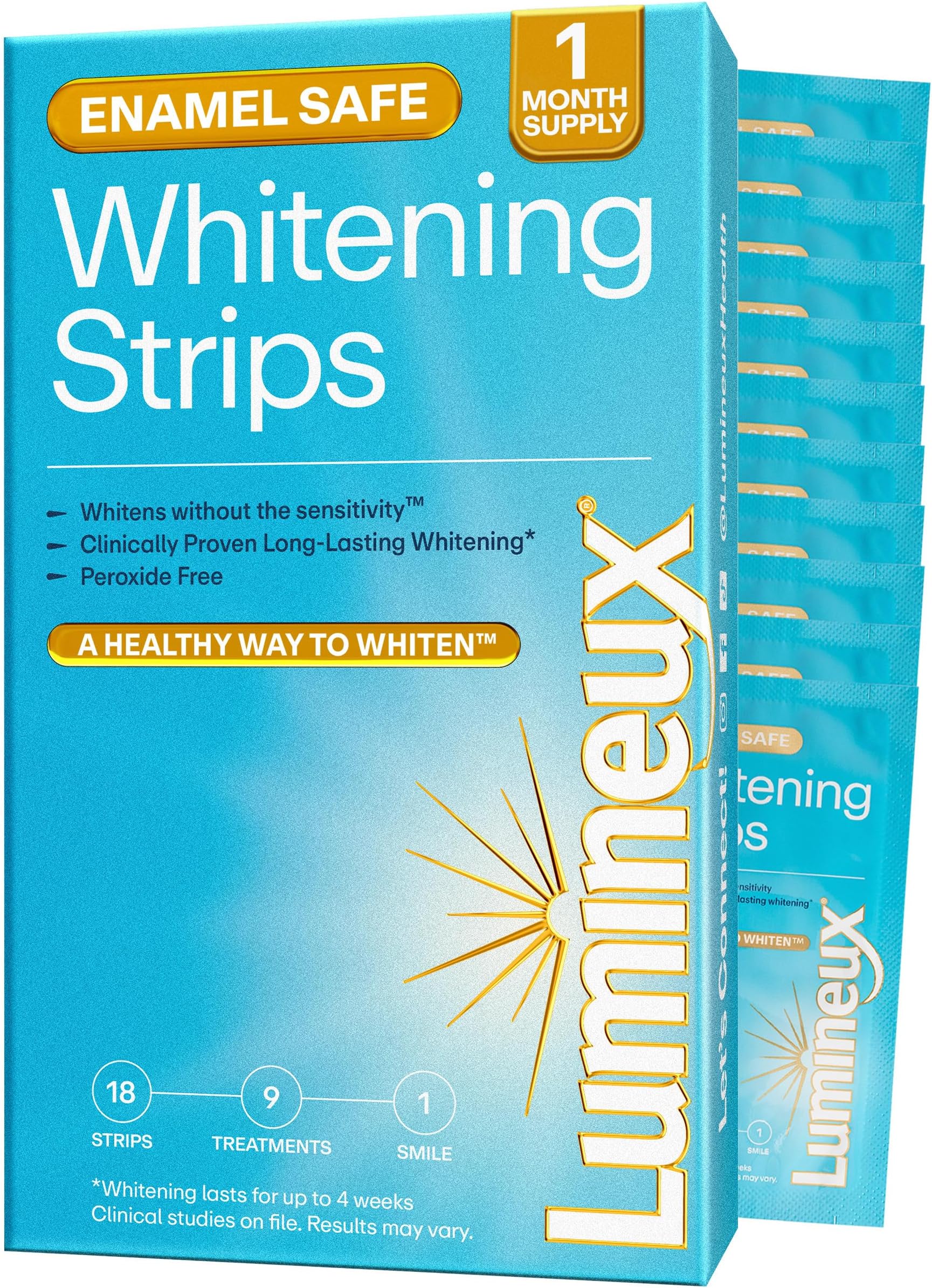 Lumineux Teeth Whitening Strips 7 Treatments - Enamel Safe - Whitening Without The Sensitivity - Dentist Formulated & Certified Non-Toxic
