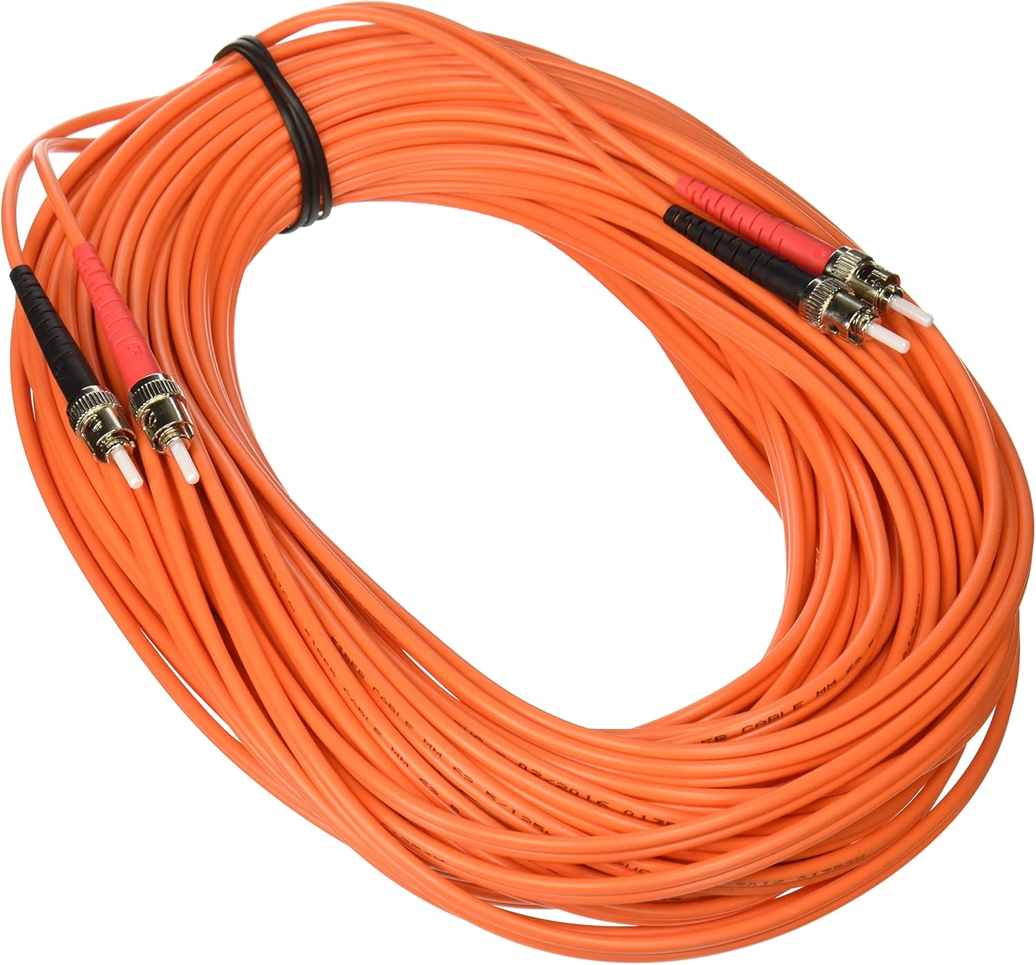 C2G/Cables to Go 10551 ST-ST Duplex 62.5/125 OM1 Duplex Multimode PVC Fiber Optic Cable (20 Meters, Orange)