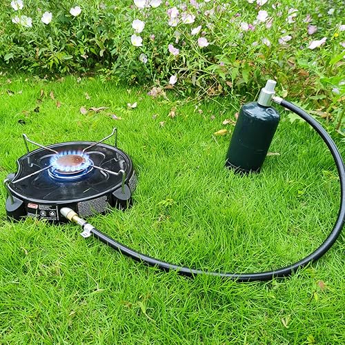 Miniatura 2 de MCAMPAS Regulador de Gas 5430 Versión de Extensión, Adaptador de Manguera de Regulador de Propano de 3 Pies Conecta Botella de 1 Libra para Coleman