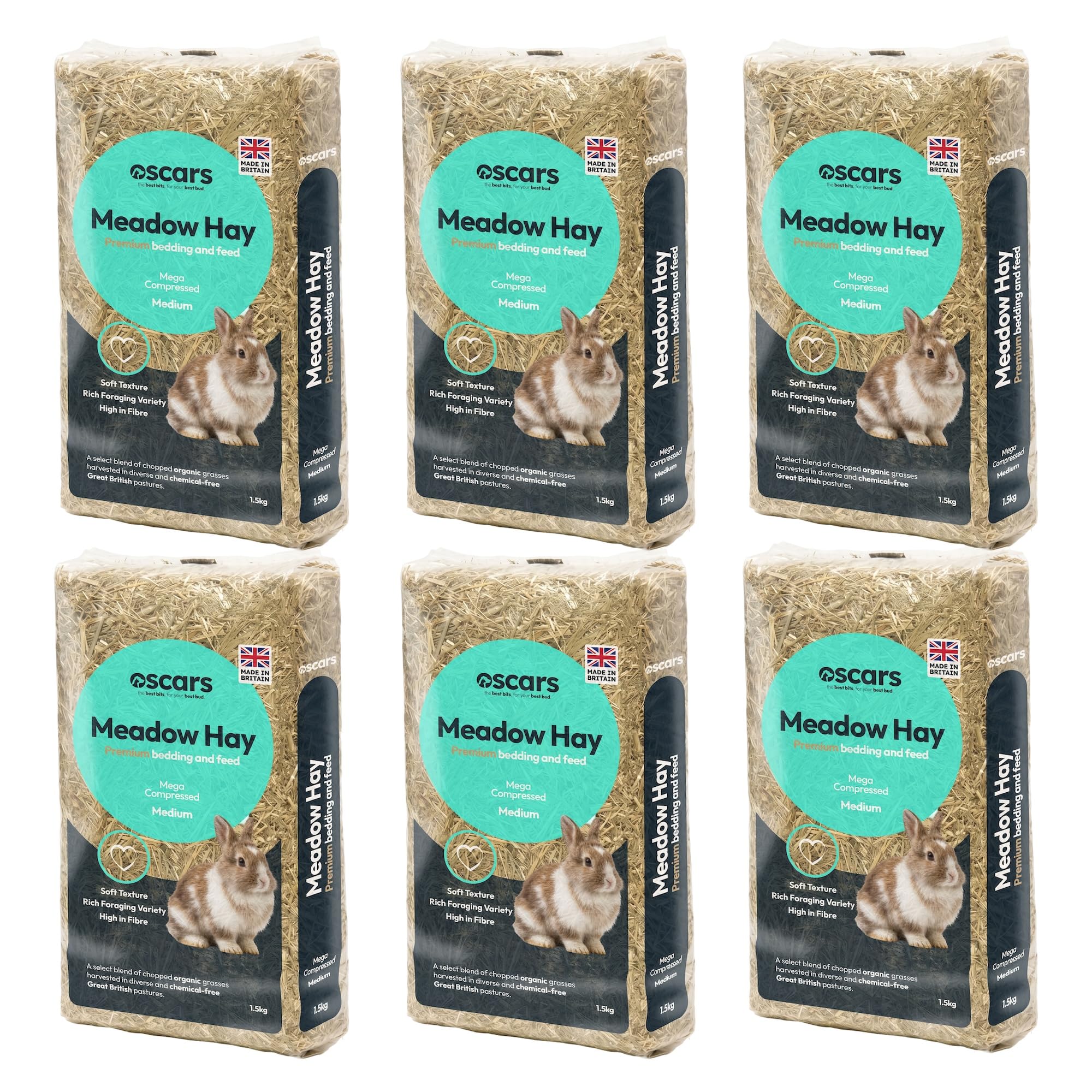 Oscars Premium Meadow Hay, 9kg- Rabbit Food, Hamster & Guinea Pig Food