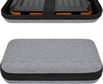 Solar Power Bank Carrying Case - Portable Hard Travel Storage Box for Solar Chargers, Compatible with Rasbes 38800mAh, Durecopow 20000mAh Silver