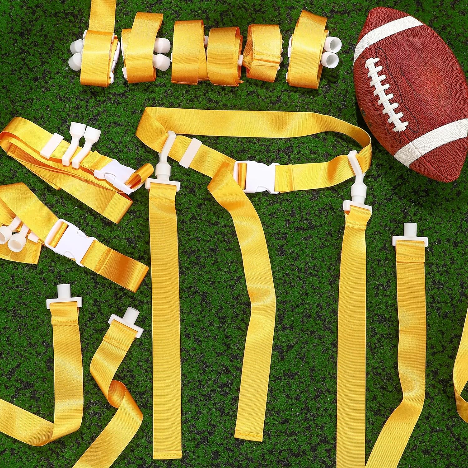 Peryiter 2/12/24/36 Player Flag Football Belt, Adjustable Football Belts and Flags for Kids Youth Adult Sport Team Training