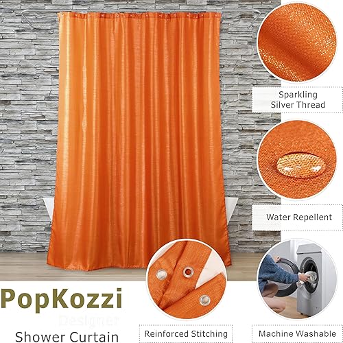 Miniatura 8 de Cortina de ducha con purpurina rosa rubor cortinas de tela metálica brillante para decoración de baño de niñas, accesorios de baño y juego de regalo