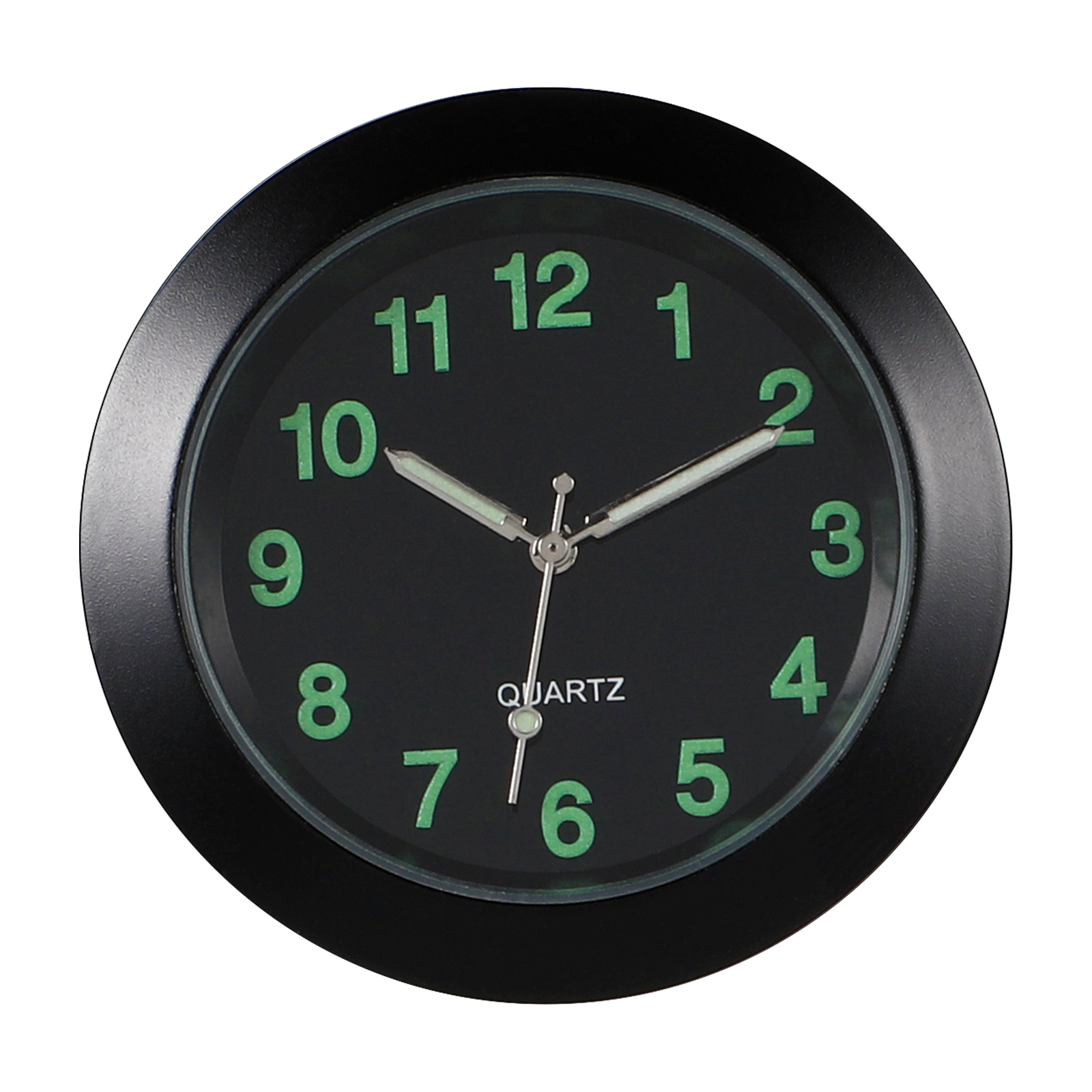 Image of UKCOCO Mini Car Dashboard Clock 1.96 inch Luminous Quartz, Black Electroplated Metal, Night-Glow Pointer for Safe Time Checks, Clip-On Air Vent or Desk for Auto, Office, Travel