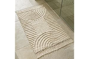 KIBAGA Bohemian Bathroom Mat with Tassels