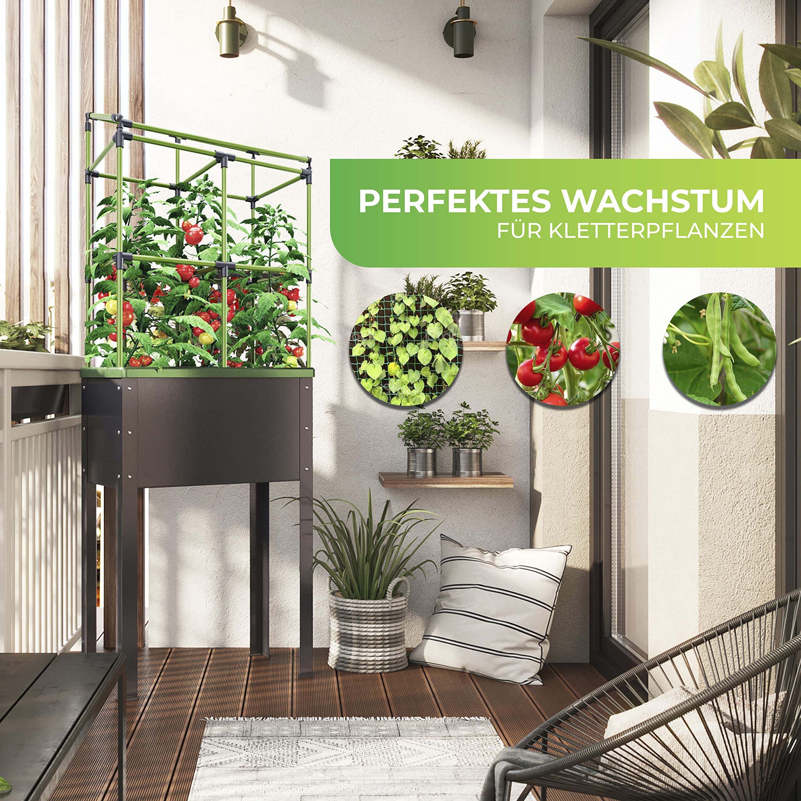 Bio Green Trellis extension for plant pots City Jungle and City Jungle Heidelberg, 57 cm height, expandable up to 3 metres - Image 2