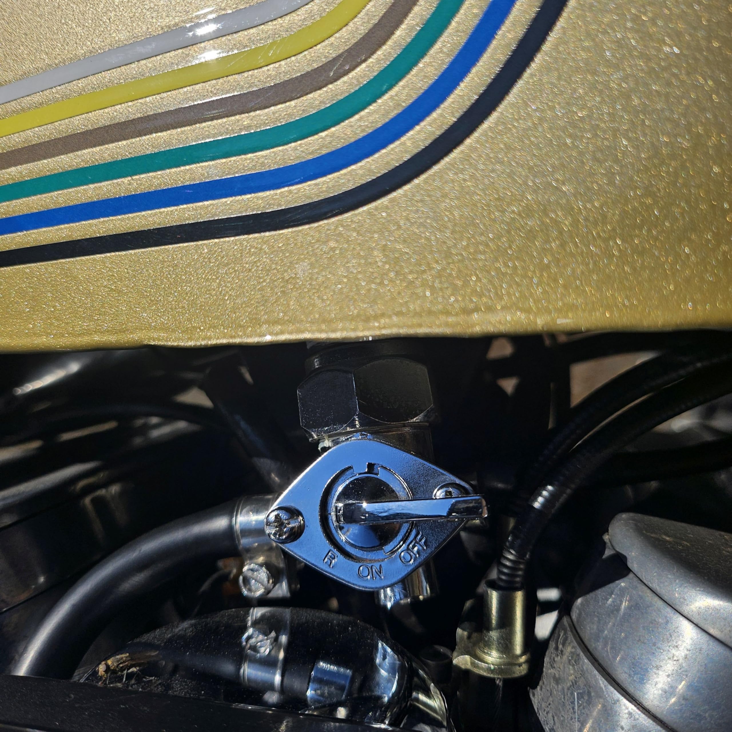 Grifo De Gasolina Cromado En ángulo De 90° Para Harley Davidson, Chopper Y Otras Motos, Conexión 1/4
