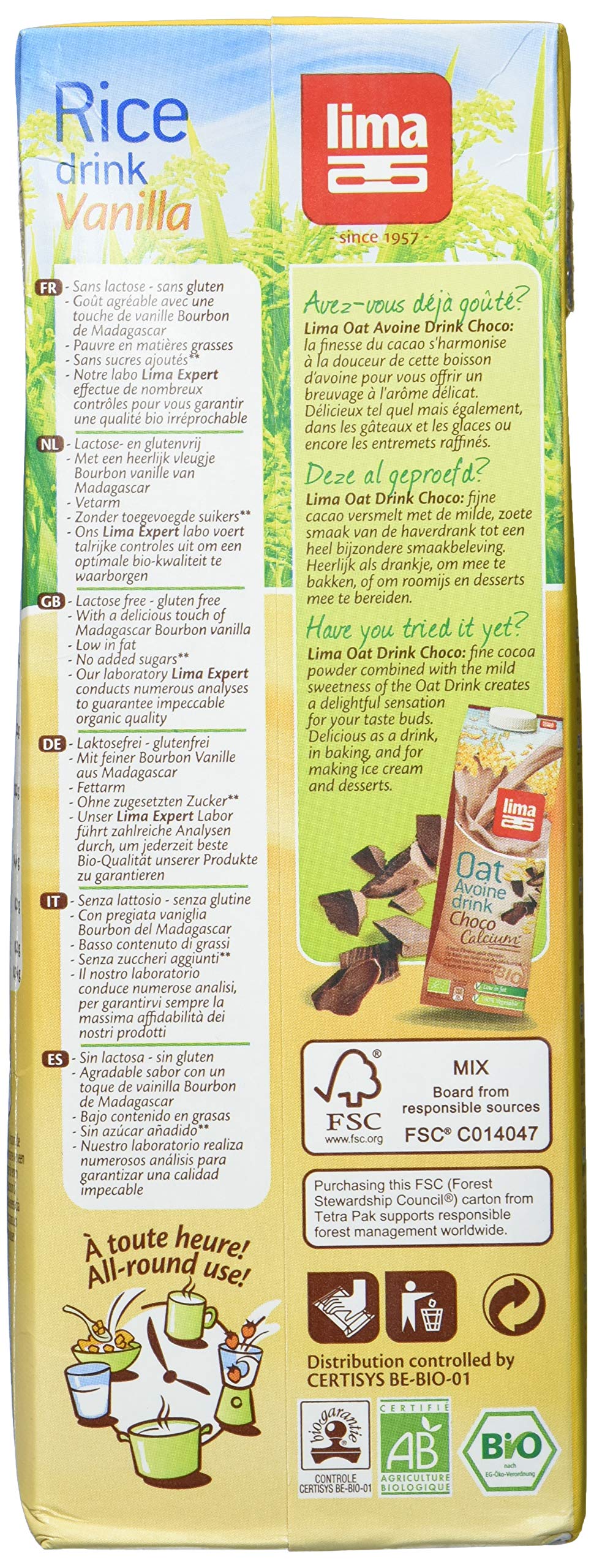 LIMA Rice Drink Vanilla, 6er Pack (6 x 1000 g)