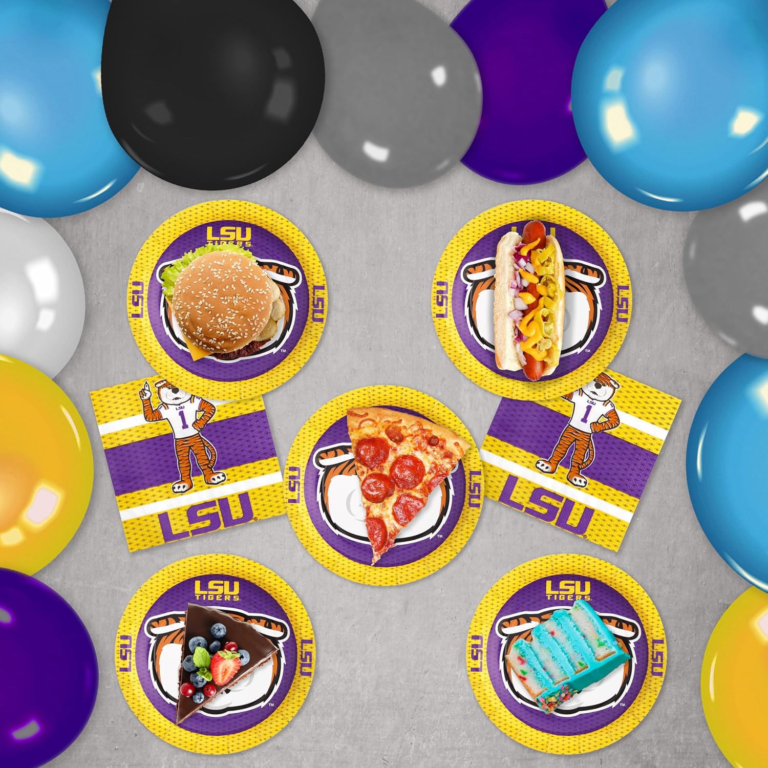 Havercamp LSU Tailgate Party Supplies (for 16 Guests). Features Mike the Tiger in 16 ea. LSU Paper Plates and Napkins. Officially Licensed by LSU! (Pack of 2)