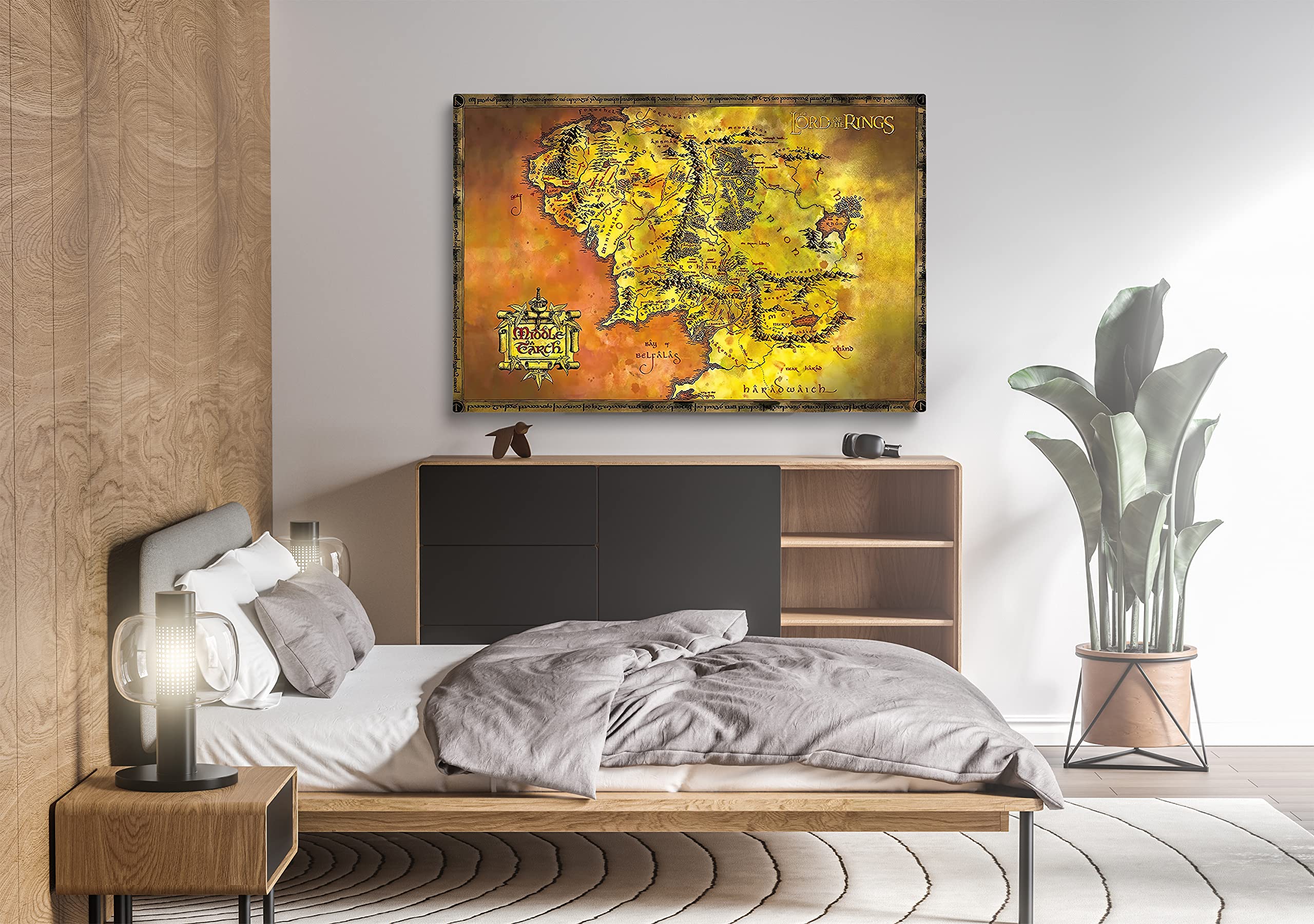 Amazon.co.jp: Pavaieics ロードオブザリング中つ国の地図 キャンバス