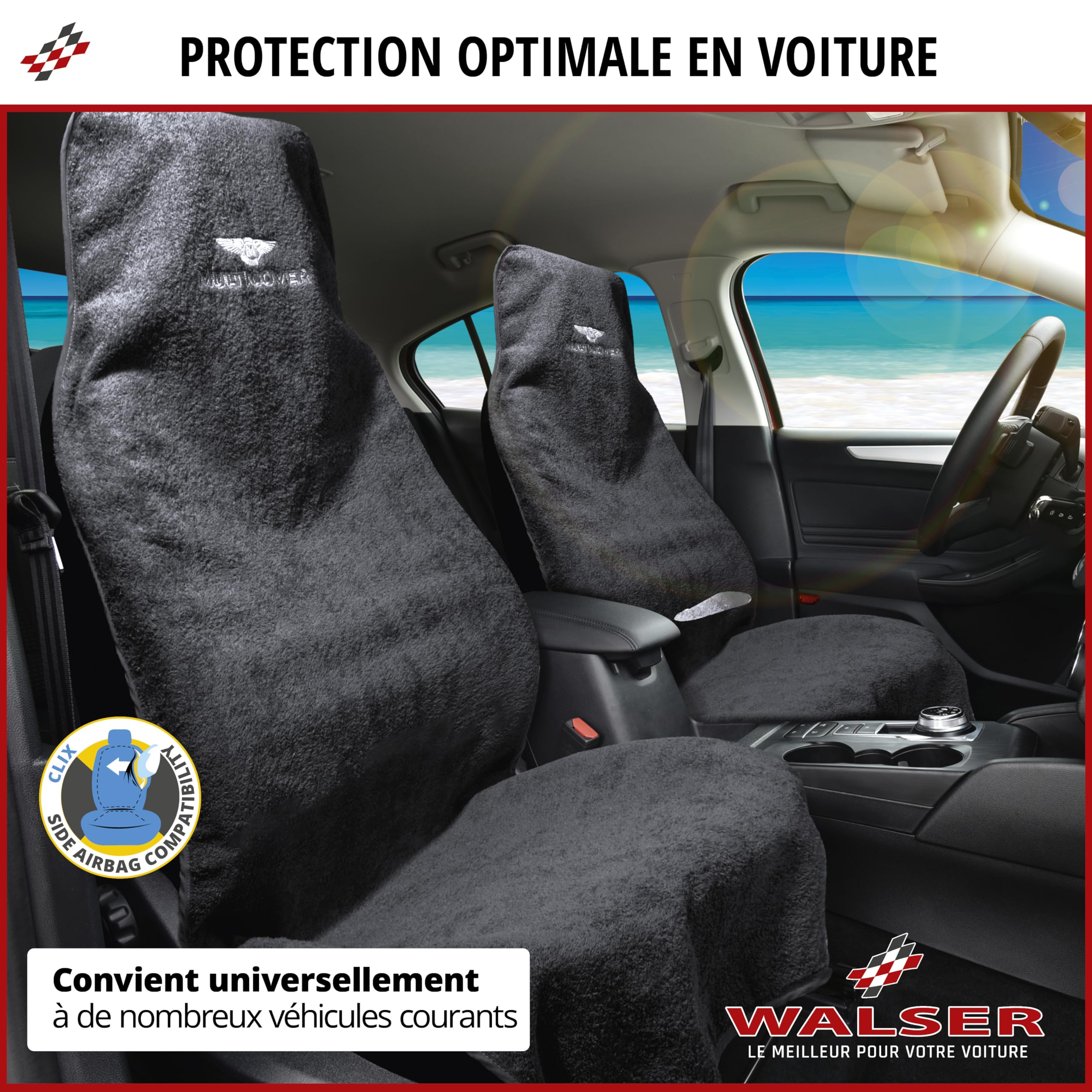 Walser Housse De Siège Auto Multicover Universelle Lavable - Bleu Marine, Protection Et Confort