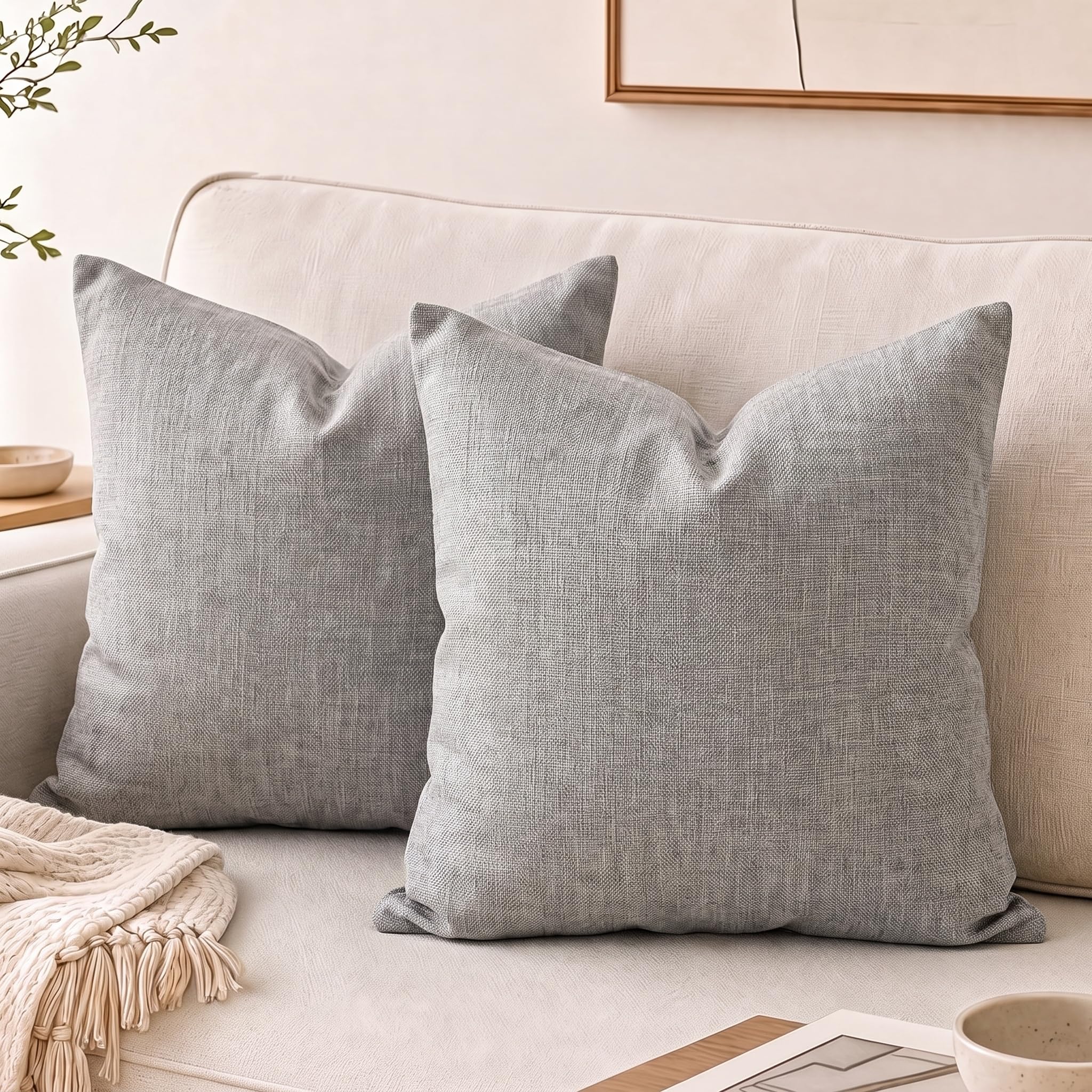 Artoid Mode Farmhouse Grey Cushion Covers 45x45 cm Set of 2