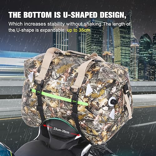 Miniatura 2 de WILD HEART Bolsa de cola seca de motocicleta 70L50L con correas de cuerda y bolsillo interior PVC impermeable 500D para viajes, motocicleta y así