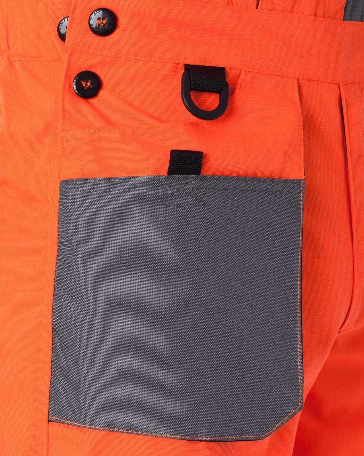 Leber&Hollman Arbeitslatzhose Arbeitshose Sicherheitshose Warnhose Latzhose Warnbekleidung 2 Farben (LH-FMNX-B) (54, orange)