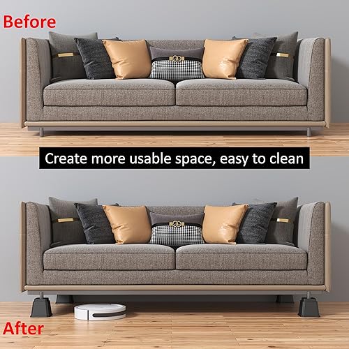 Miniatura 5 de Elevadores de cama de 7 pulgadas, resistentes en alturas ajustables de 7, 4 o 3 pulgadas, elevadores de muebles de 1500 libras para sofá y mesa,