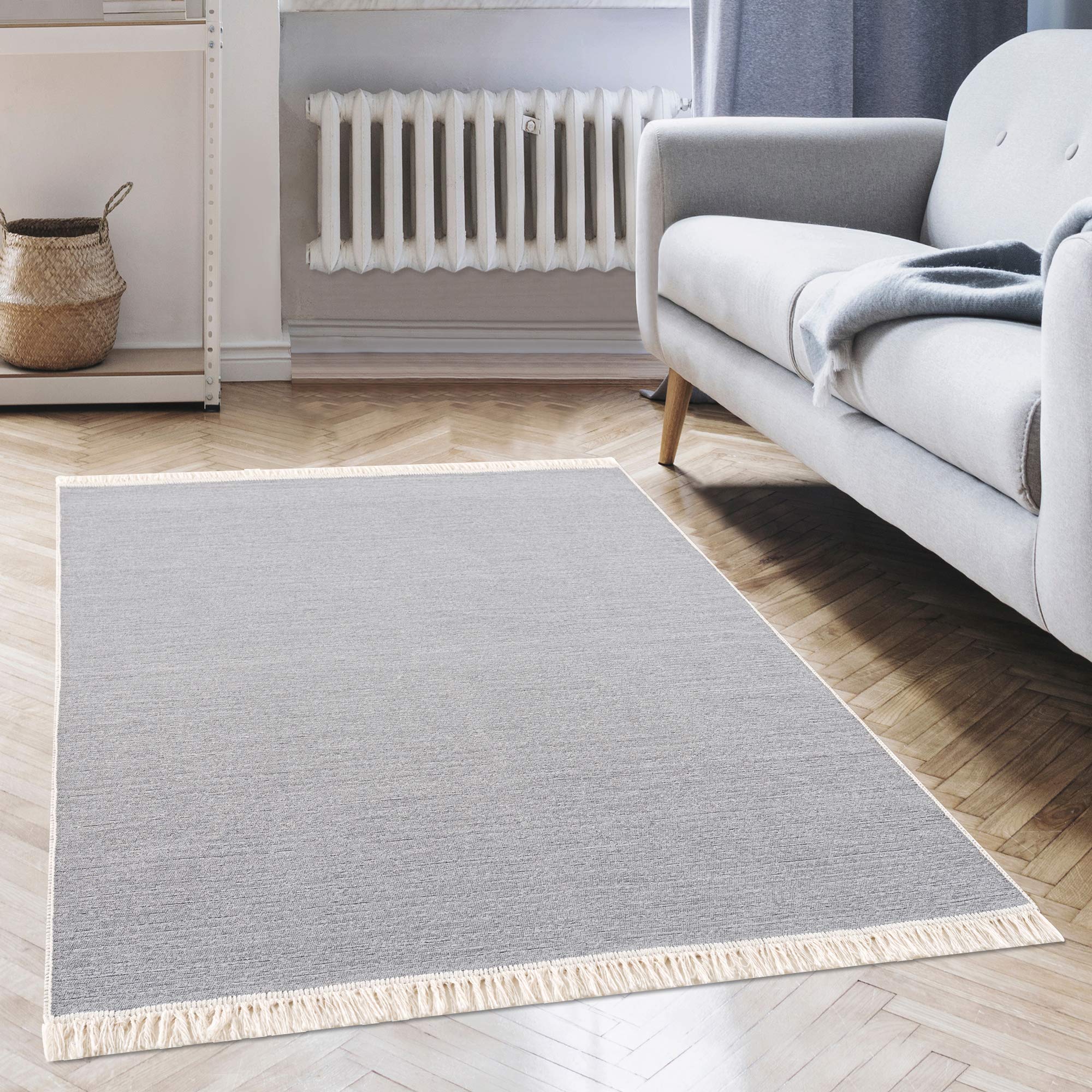 Jimri Fashion4Home Rug Runner - Boho Kilim Rug, Light Grey, 150 x 80 cm, Lightgrey, 150 x 80 cm (Rectangular) - Image 4