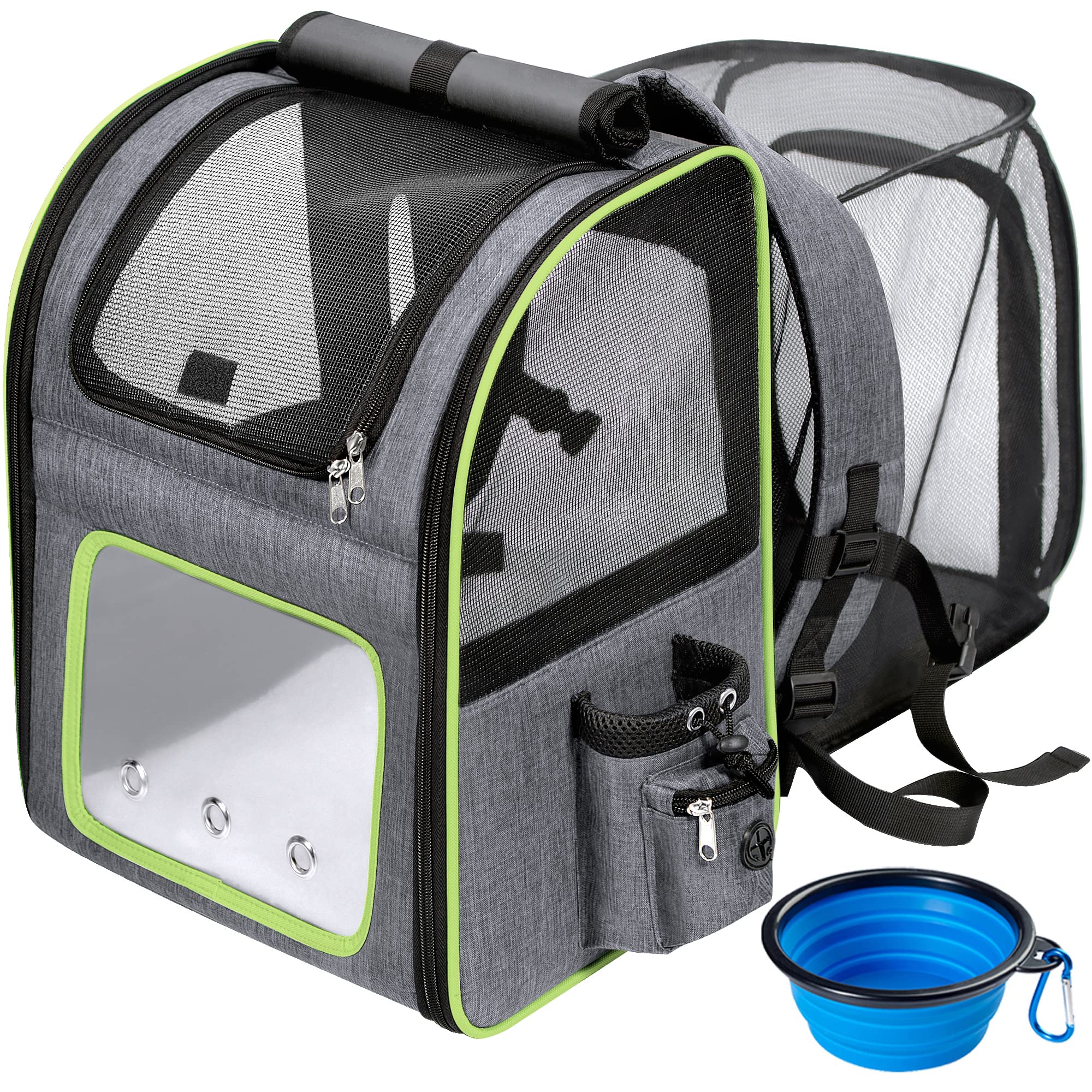 PetprscoPet Carrier Backpack for Cats, Dogs and Small Animals 16lbs, Expandable Portable Pet Travel Carrier Backpack, Ideal for Hiking Travel Camping Walking Cycling Outdoor Use