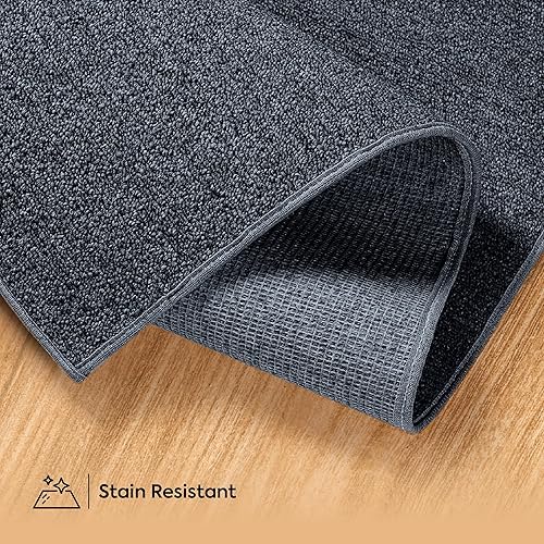 Miniatura 9 de Alfombra moderna de color sólido comercial para interiores y exteriores, color azul petróleo, de 3 x 5 pies, apta para mascotas y niños, fabricada