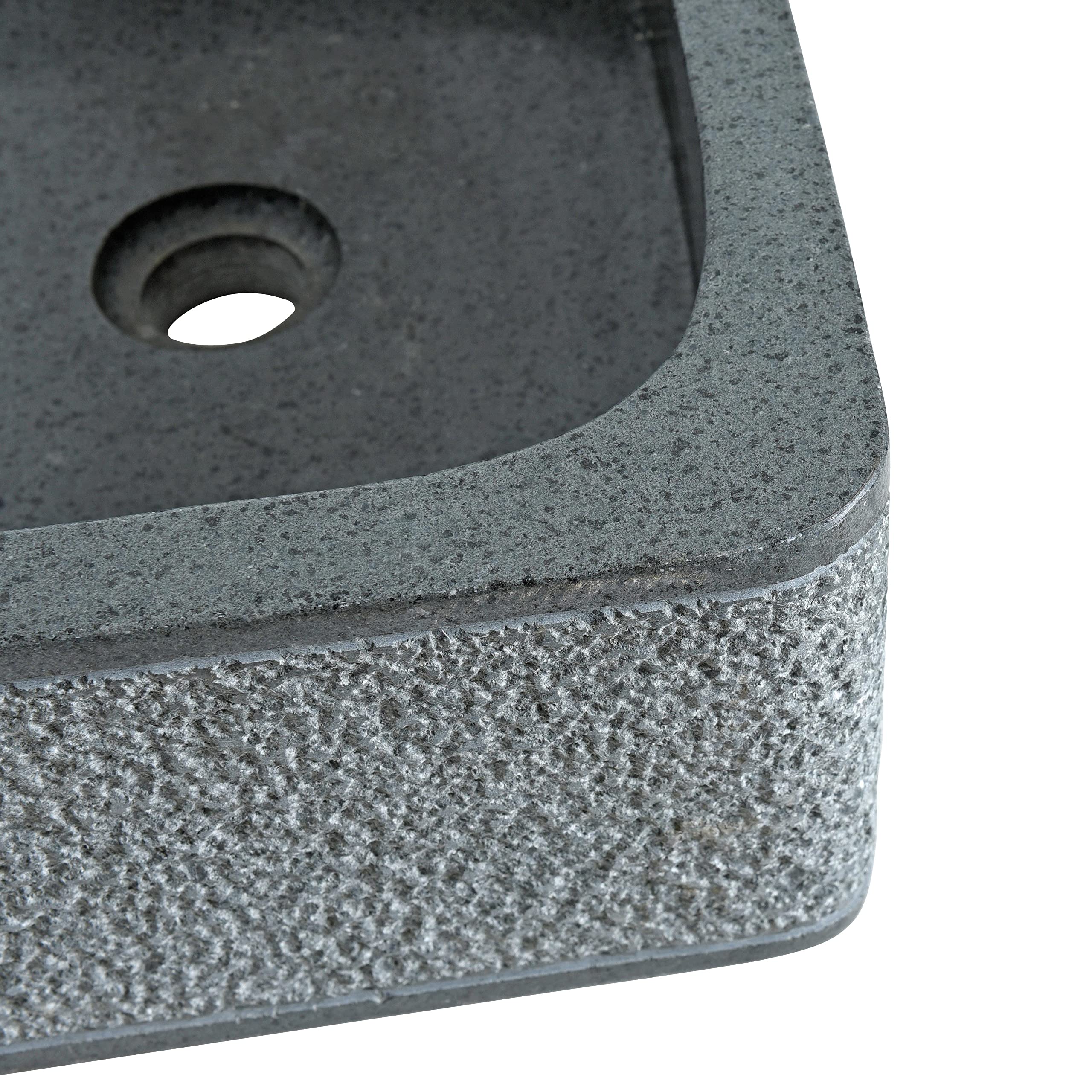ESTEXO Waschbecken Basalt Naturstein Waschtisch ca. 45 x 30 x 15 cm Waschschale Becken Steinwaschbecken Grau