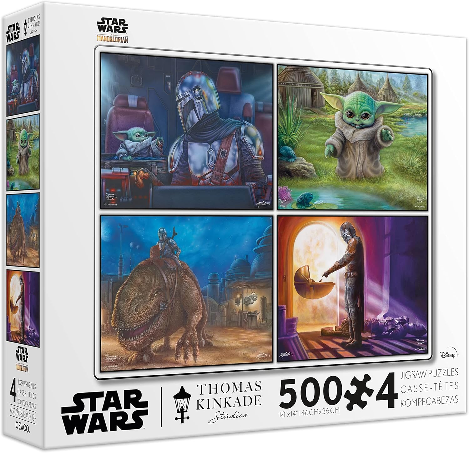 Ceaco - 4 in 1 Multipack - Thomas Kinkade - Mandalorian Collection - (4) 500 Piece Jigsaw Puzzles