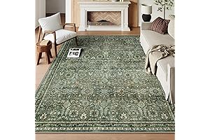 Greenish Symphony: Lahome Olive Green 8x10 Rug