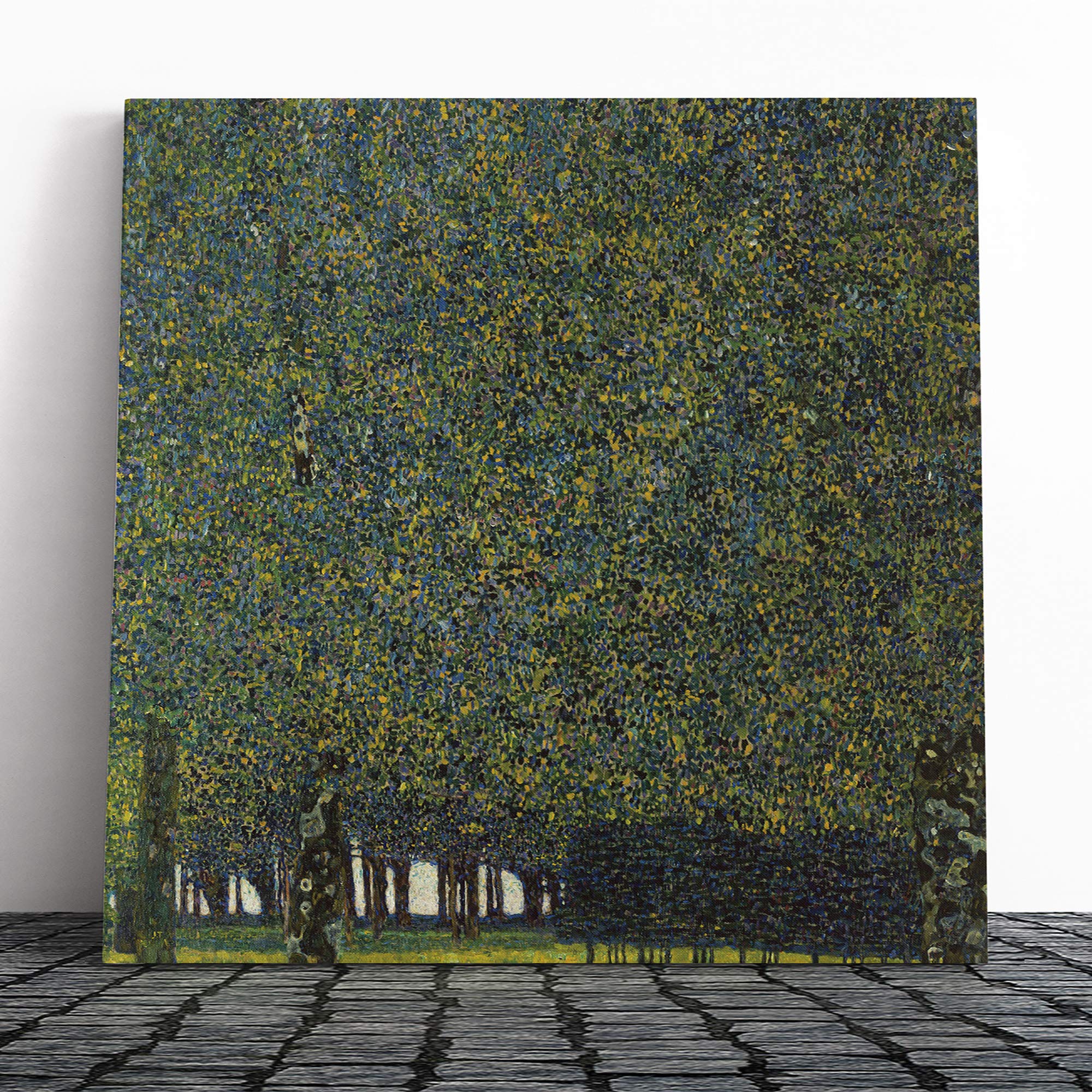 Big Box Art Canvas Print Wall Art Gustav Klimt The Park | Mounted and Stretched Box Frame Picture | Home Decor for Kitchen, Living, Dining Room, Bedroom, Hallway, Muli-Colour, 14x14 Inch