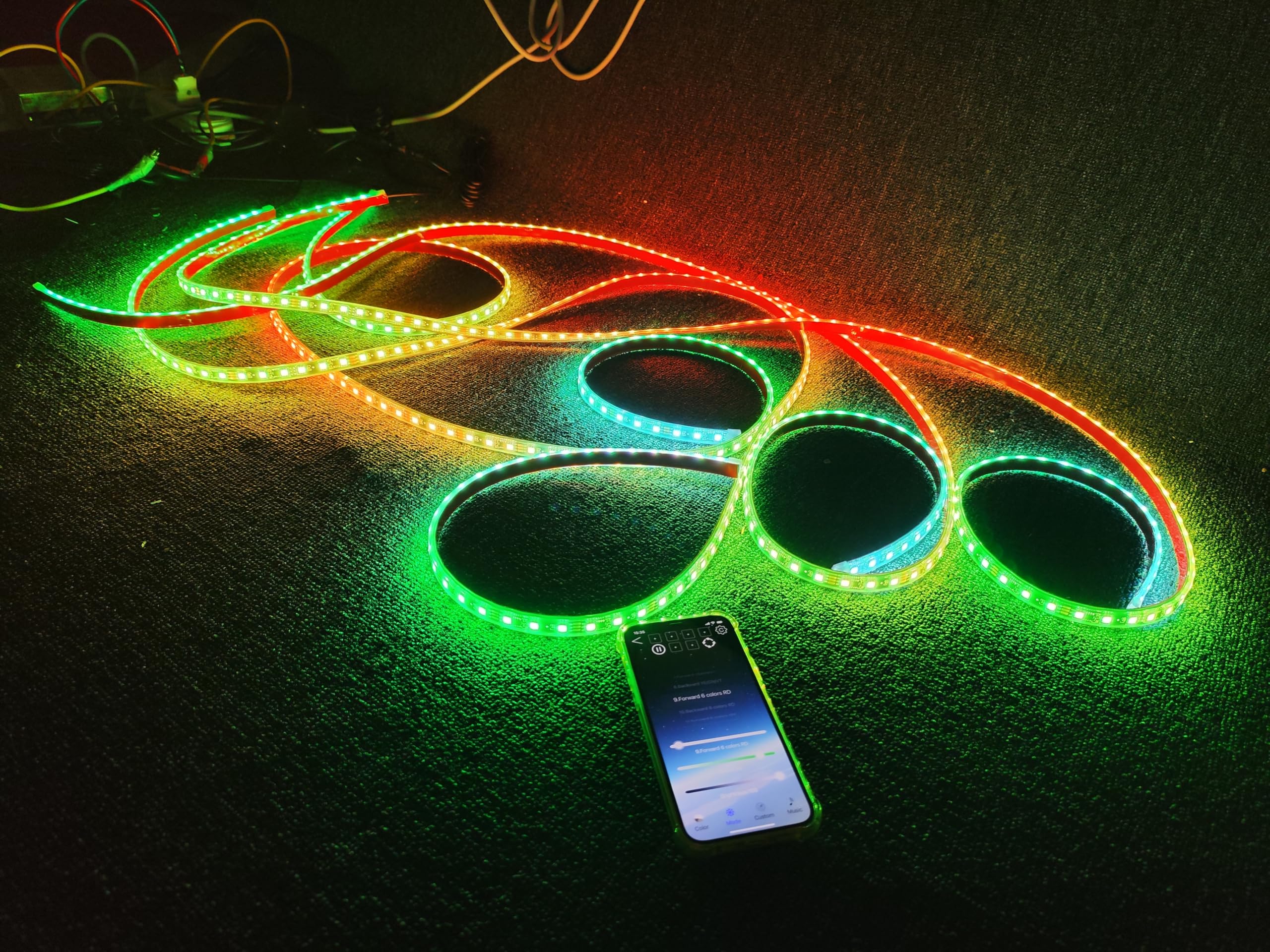 Tzvmny Lighting - 14PCS 3FT 90CM 36INCH Single Row IP68 Chasing Dream Color Light Strips KIT Dynamic Addressable LEDs for Car Truck Vehicle SUV Hood Grille Polaris Slingshot Golf Cart