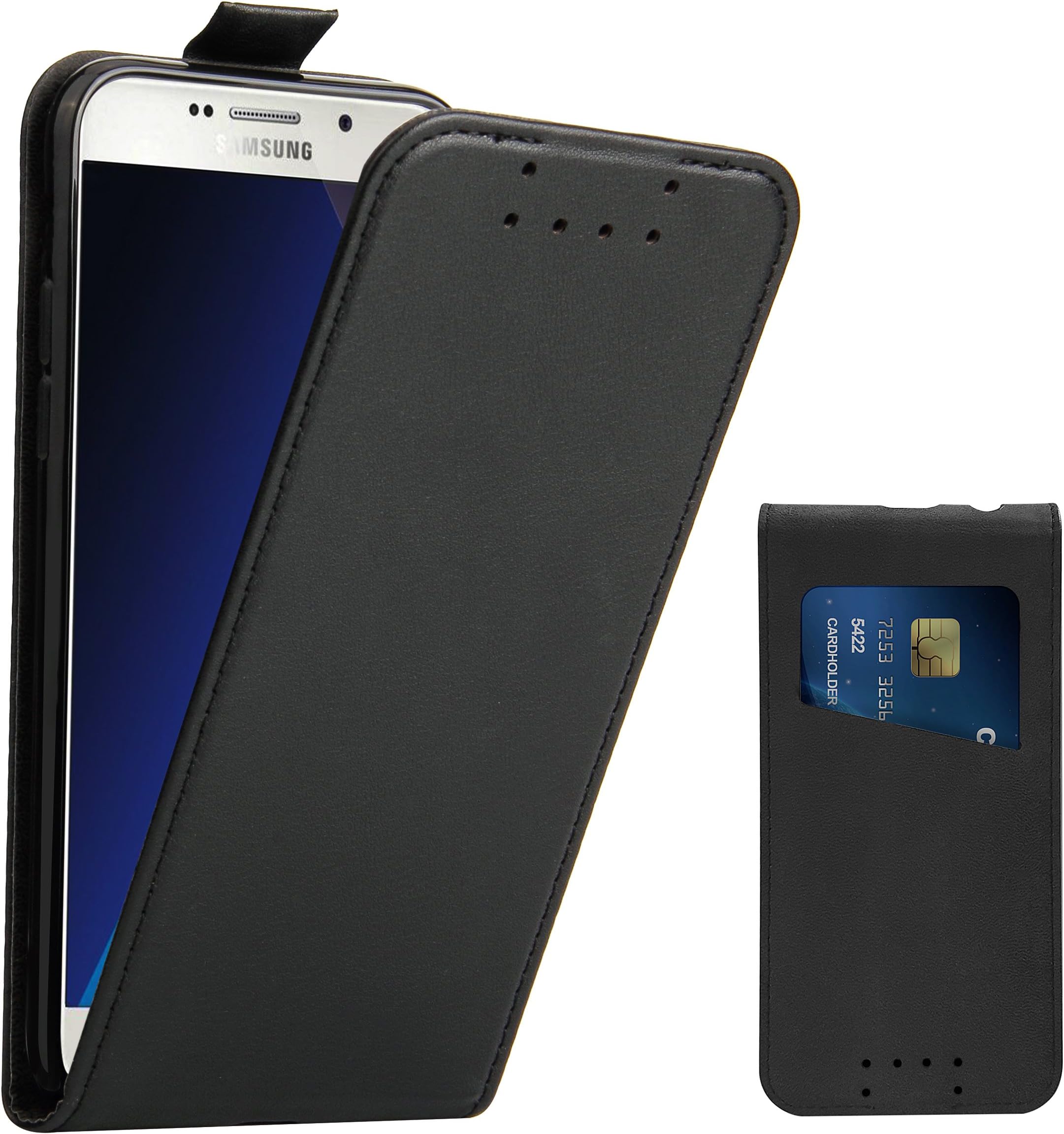 Galaxy A5 2017 Case, Supad Leather Flip Wallet Slim Case Cover For Samsung Galaxy A5 2017 (Black)