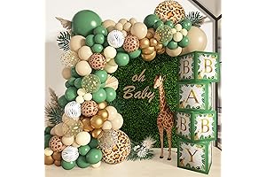 Baby Boxes Safari Jungle Baby Shower Decorations for Boy Girl, Safari Balloons...
