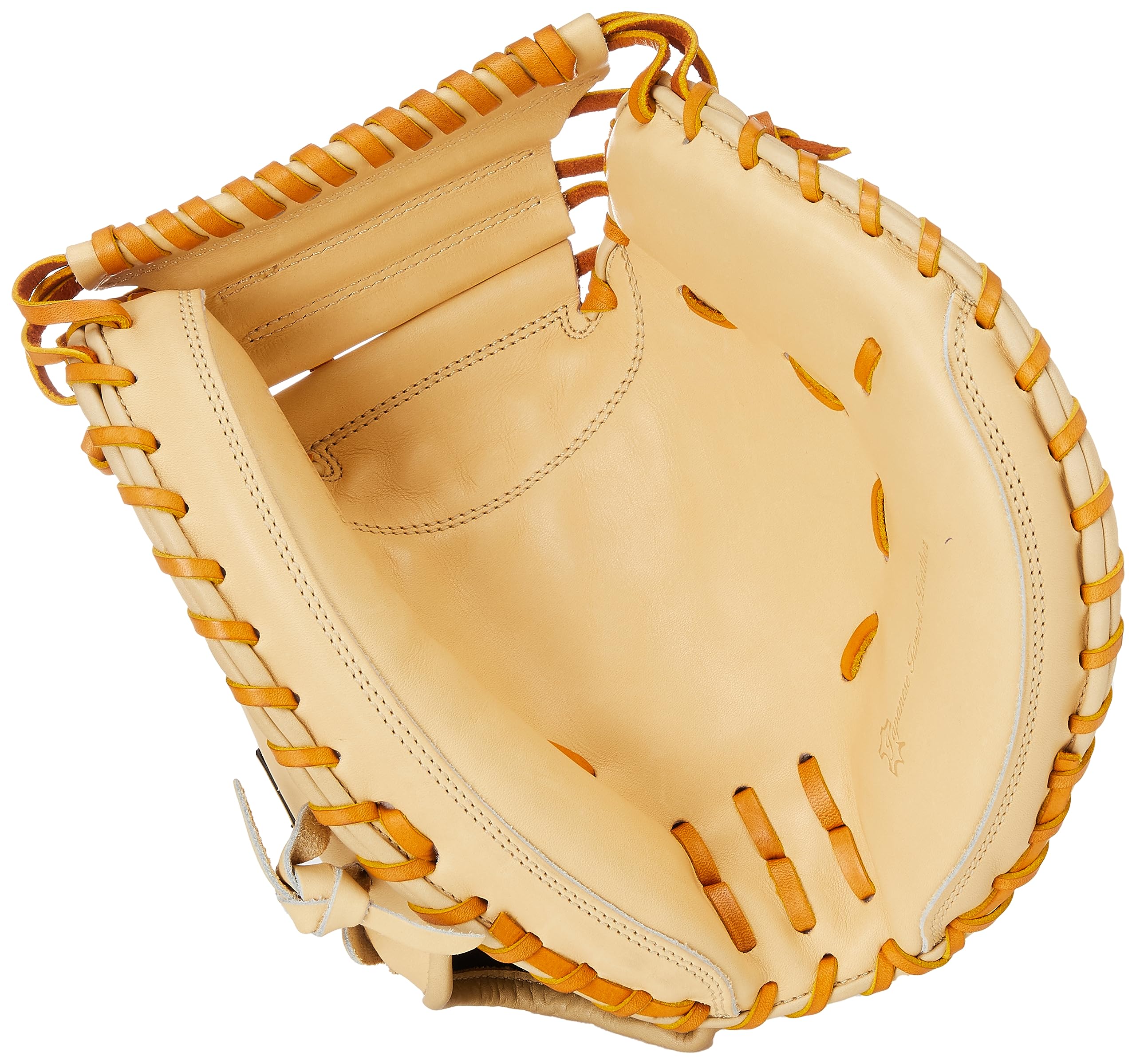 ZETT BPROCMP320 Hard Baseball Catcher Mitt, Prostatus, for Catchers, Right Throw, Pastel Brown x Oak Brown