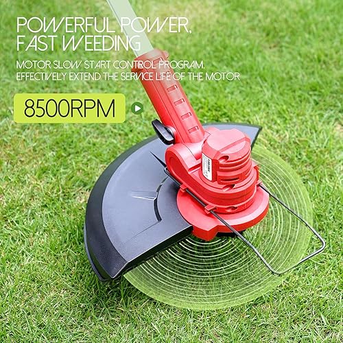 Miniatura 3 de Flora GURAD - Cortadora eléctrica para cortacésped y recortadora de césped, batería de larga duración, carga rápida, protección de goma, ideal para