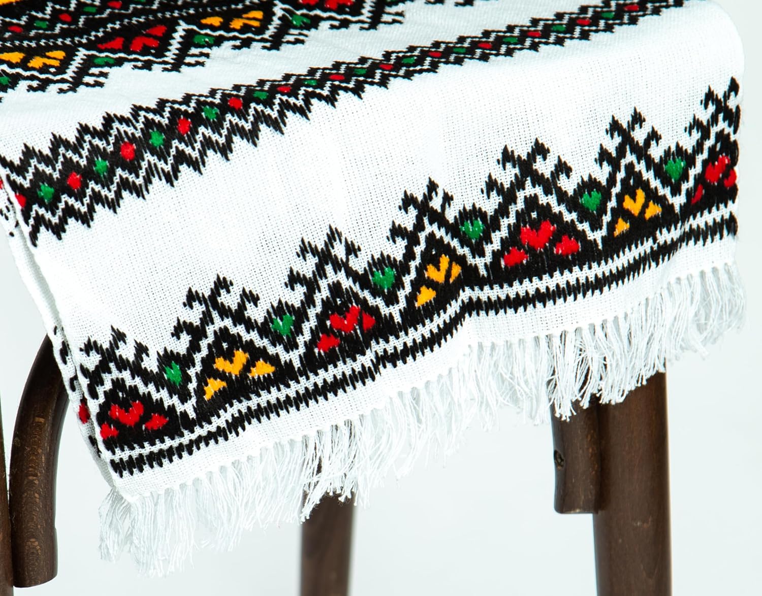 Rushnichok Ukrainian RUSHNYK Hand Embroidered Towel White Red Green Yellow Wedding Decor 190 x 33 cm