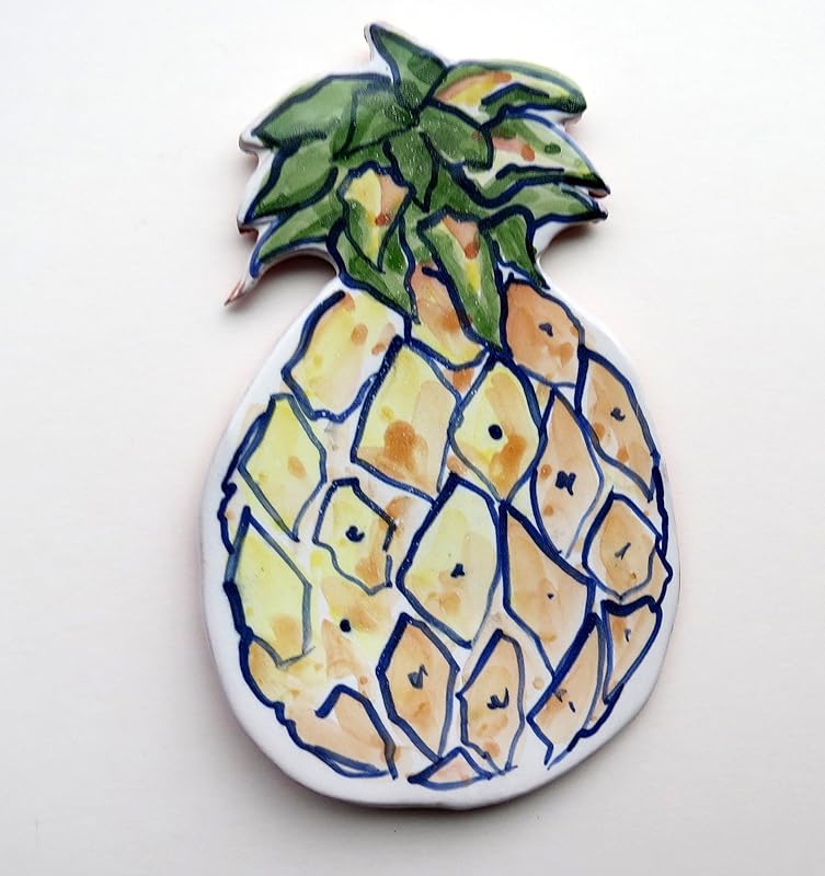 Pineapple Spoon Rest in Majolica Ceramic Handmade Products
