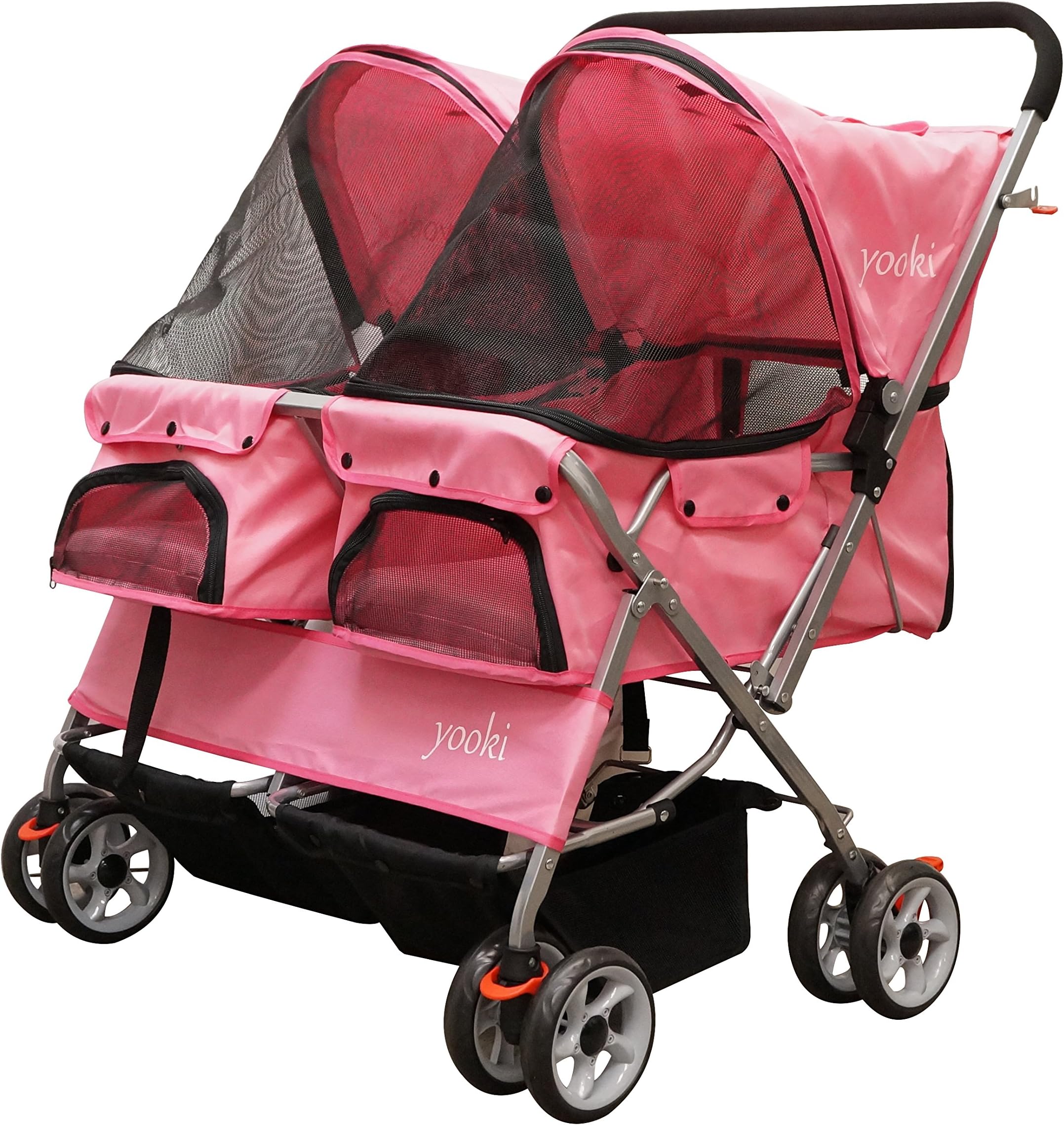 Double Side by Side Pet Stroller (Pink)