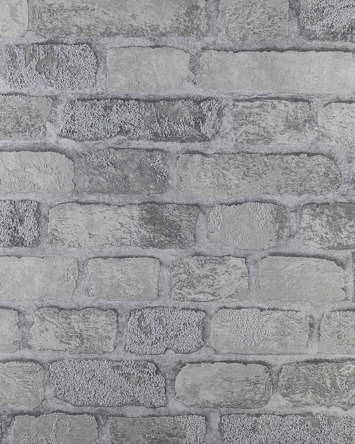 Brewster Home Fashions RD411 Princess Street Brick Wallpaper, Grey