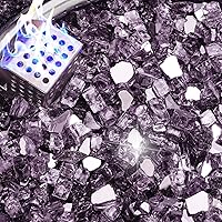 Vista 44 de NUPICK Vidrio de Fuego de 20 Libras, Vidrio de Fuego Reflectante de 1/2 Pulgada, Compatible con Vidrio para Fogata y Vidrio de Chimenea, Azul