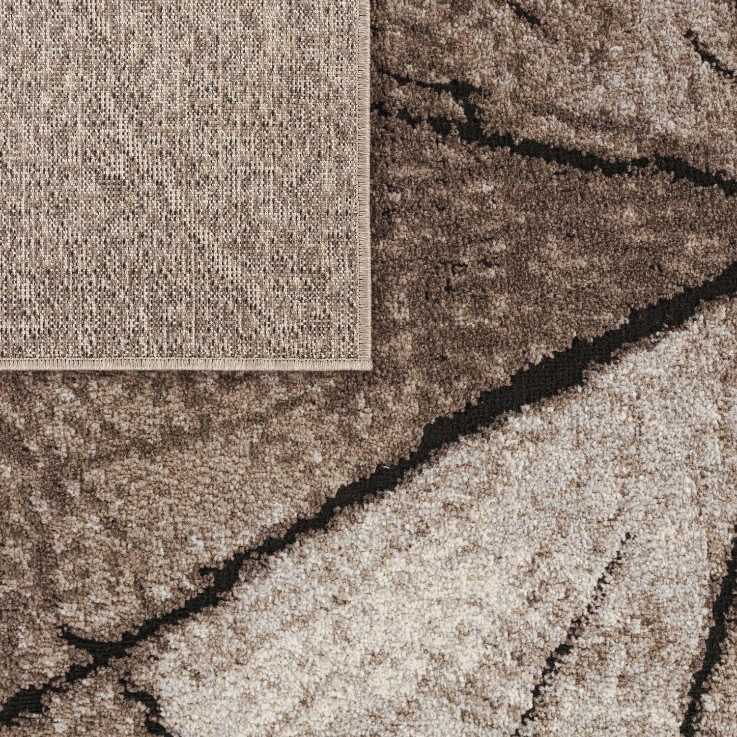 CARPETIA Designer tapijt, woonkamertapijt, laagpolig, boomstam, houtlook, bruin, maat 120 cm, rond