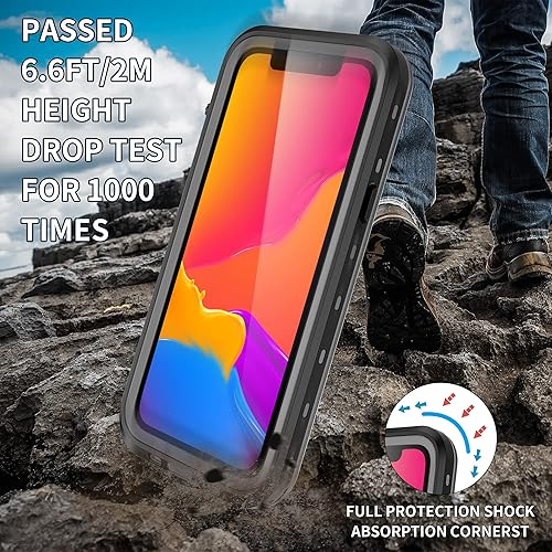 Miniatura 3 de Funda impermeable para iPhone 13 Pro Max de 6.7 pulgadas, cuerpo completo, a prueba de golpes, a prueba de polvo, protector de pantalla integrado, a