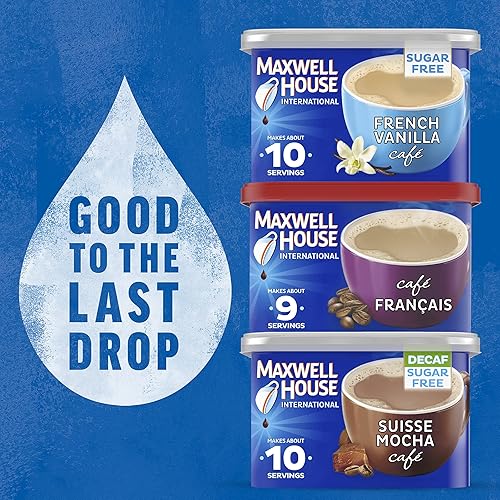 Vista 16 de Maxwell House International - Mezcla de café instantáneo de vainilla y caramelo con un estilo de cafetería (recipiente de 8.7 onzas)