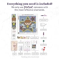 Vista 3 de DIAMOND ART CLUB Marvel WASP - Kit de pintura de diamantes en lienzo, lienzo de diamante de superhéroe, arte redondo de diamantes 5D para adultos