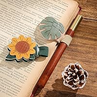 Vista 1 de 2PCS Magnetic Bookmarks with Pen Clip, Leather Bookmarks for Women, Magnetic Pen Holder Book Accessories