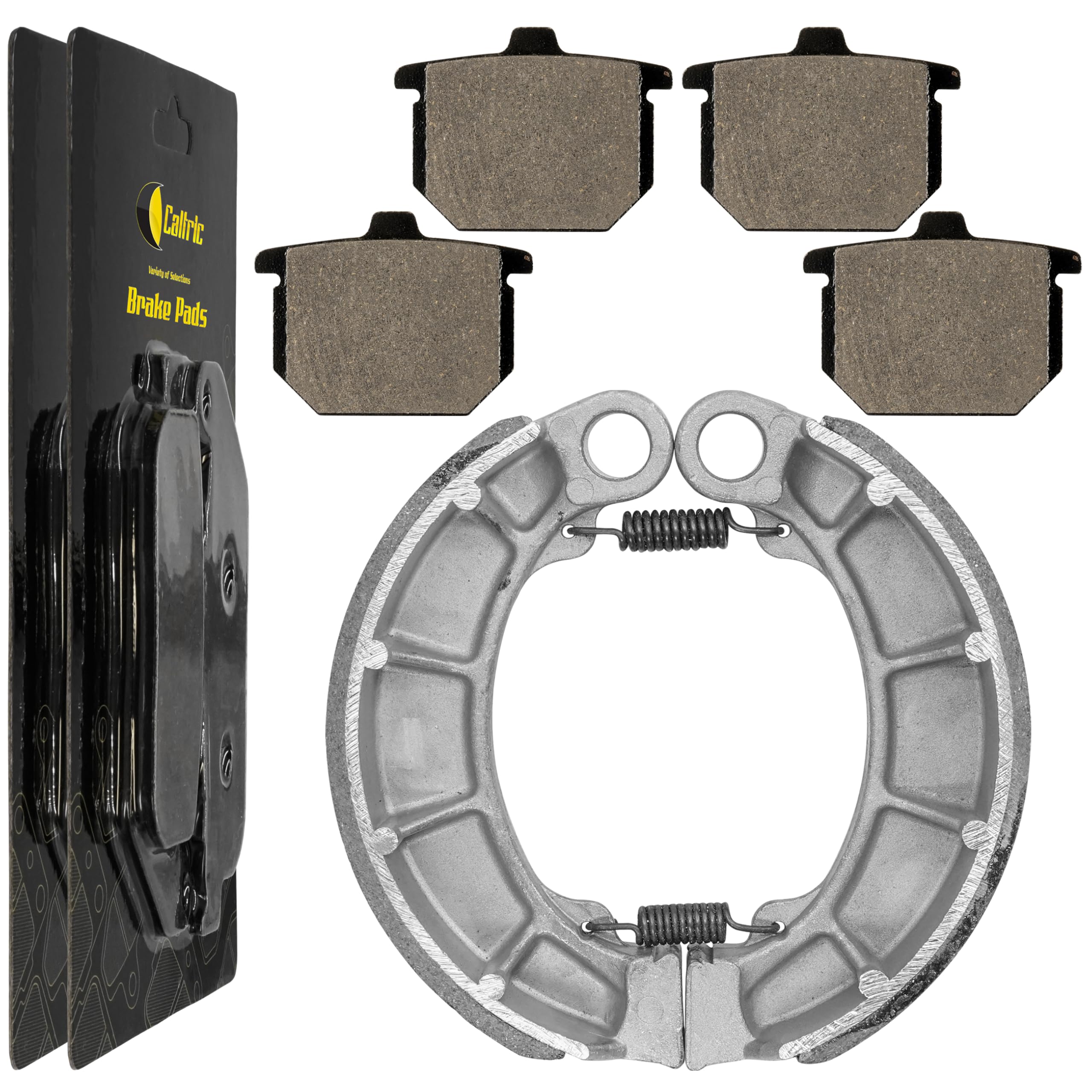 Caltric Front Brake Pads and Rear Brake Shoes Compatible with Honda CX500 Custom/Deluxe 1978-1981 CX5001978 1979 1980 1981