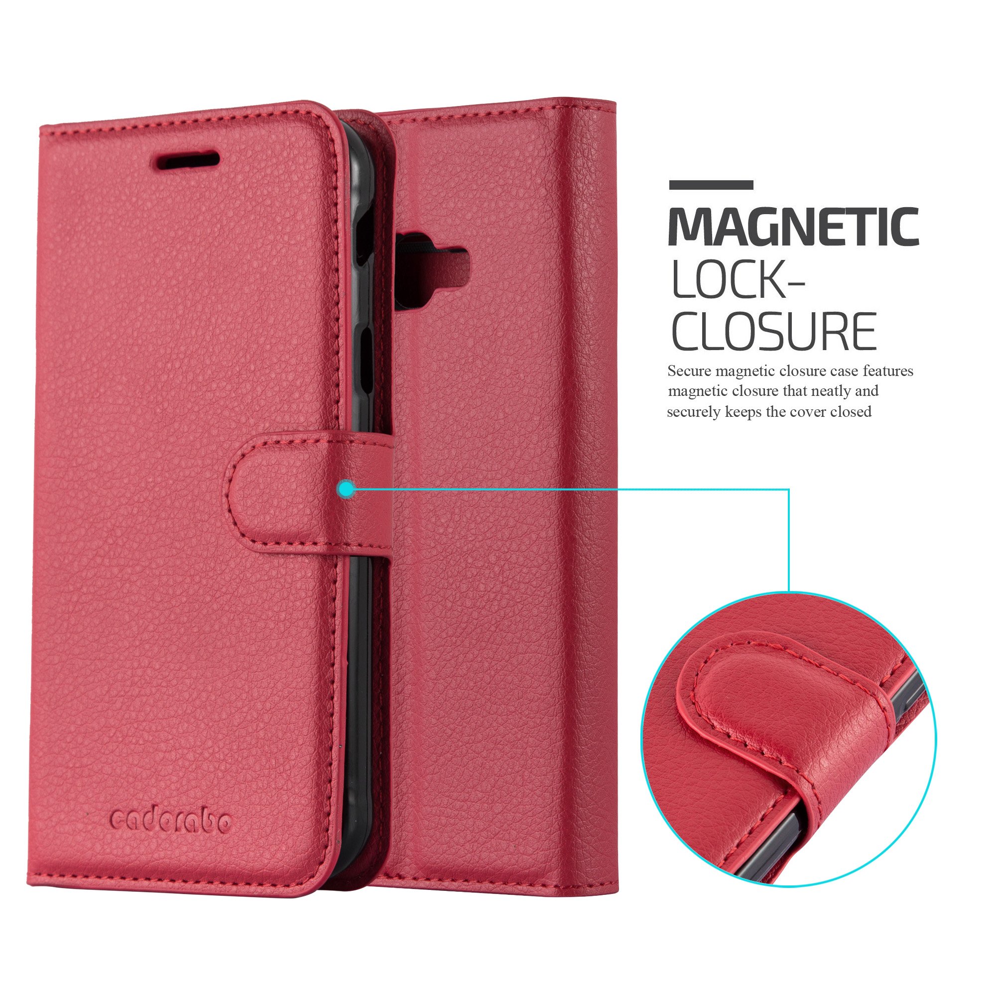 Cadorabo Custodia A Libro Per Galaxy Xcover 4S - Colore Rosso Carminio, Portafoglio Con Vani Carte, Chiusura Magnetica E Funzione Stand