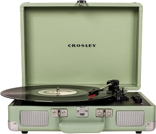 Crosley Cruiser Plus Mint 3-Speed Bluetooth Turntable - Portable Suitcase Vinyl Record Player with Stereo Speakers