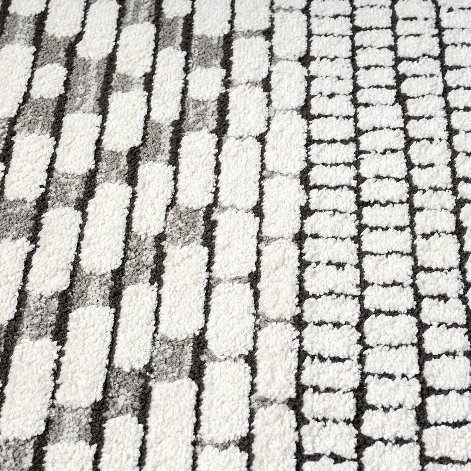 Abani Nomad Cream & Grey Area Rug 8' x 10' for Living Room, Bedroom - Zig Zag Pattern - Durable & Easy to Clean