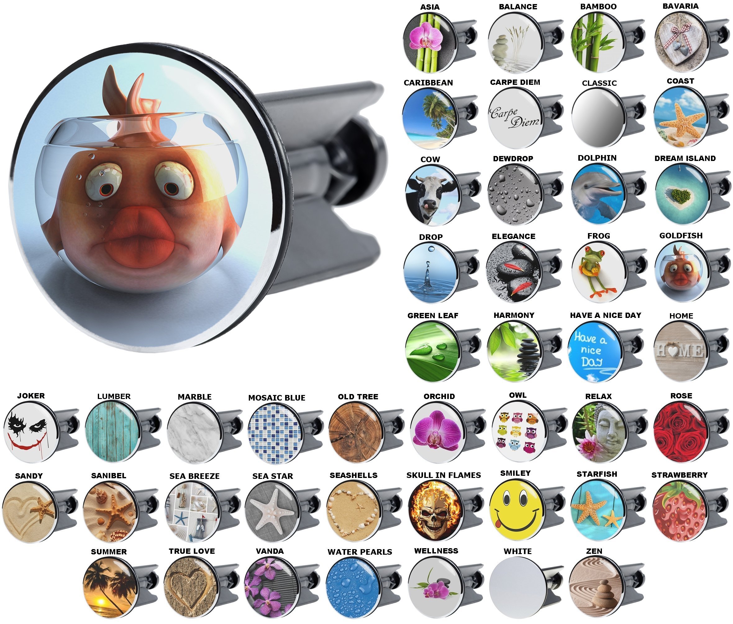 Sanilo Wash Basin Plug, Wide Choice of Beautiful Sink Plugs, Easy to Insert into the Wash Basin (Goldfish)