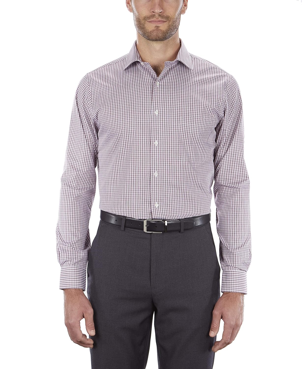 Van Heusen Mens Dress Shirt Regular Fit Flex Collar Check