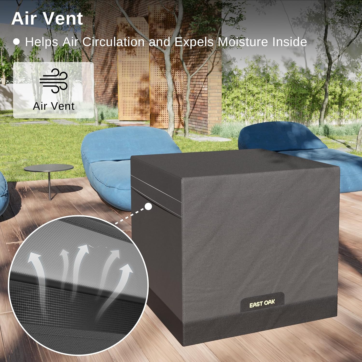 EAST OAK 28" & 32" Propane Fire Pit Table Glass Wind Guard and Cover Bundle